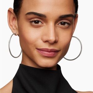 David Yurman Sterling Silver Cable Hoops - 2” ID